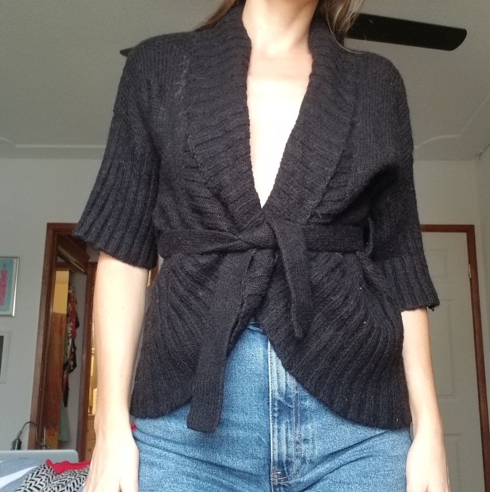 Belted black sweather by 77kids american eagle